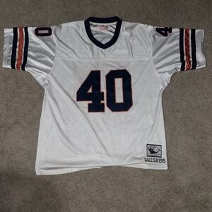 Gale Sayers 40 Chicago Bears White 1965 Mitchell Ness Sewn Jersey Adult 56 2XL